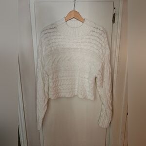 Forever21 white croped sweater. Warm and beautiful texture.  Size L